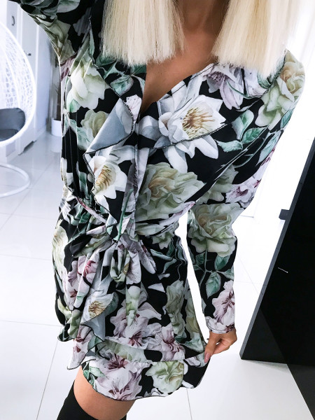 Sukienka w print z przekładanym dekoltem GIANNA - wzór 2