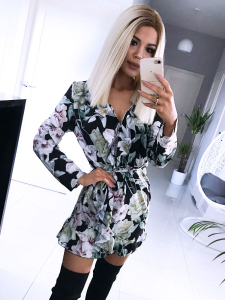 Sukienka w print z przekładanym dekoltem GIANNA - wzór 2 2