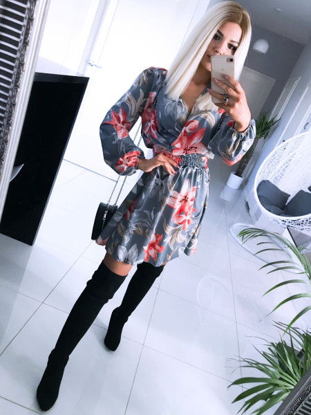 Rozkloszowana sukienka w print SALLY - wzór 1 2