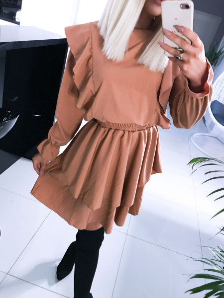 Rozkloszowana sukienka CINDY - cappucino