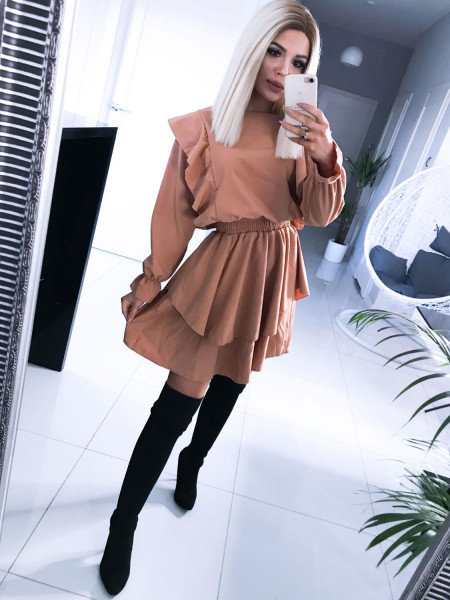 Rozkloszowana sukienka CINDY - cappucino 2