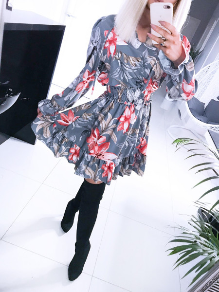 Sukienka print z wiązanym...