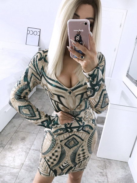 Dopasowana sukienka cekiny ADELINA