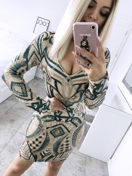 Dopasowana sukienka cekiny ADELINA 2