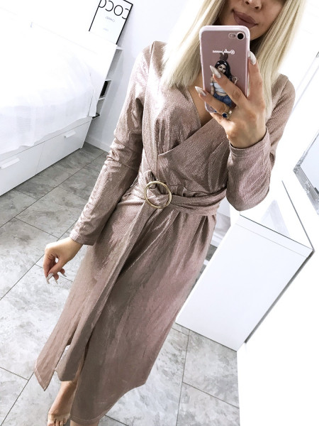 Sukienka midi z ozdobnym... 2